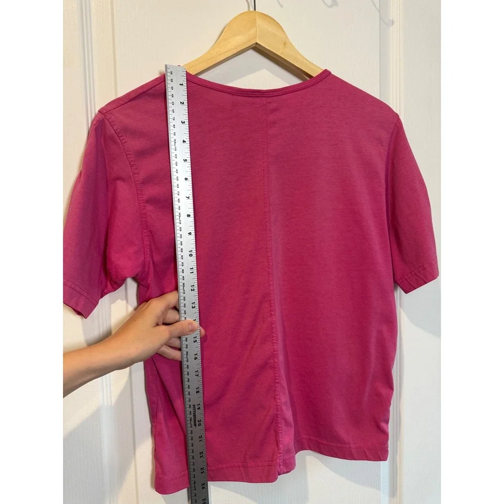Autograph Pink Pocket Tee Women's Small Embroidered Y2K Cottagecore Top Vintage